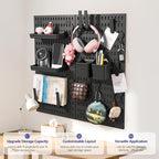 Pegboard Combination Kit, Modular White Pegboard Wall Organizer with 4 Pegboards & Accessories Hanging for Gaming Office Wall