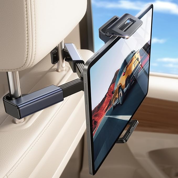 LISEN for iPad Car Holder Back Seat headrest Tablet Holder, Road Trip Essentials Accessories for Women Men Kids Gifts, for Fire HD 2026 iPad Pro 11/13" Air Mini, iPhone, Galaxy Tab, 4.7-12.9" Devices
