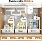 1 Pack 20.47IN Depth Under Sink Storage Organizer, Large 2-Tier Elegant Mesh Pull Out Shelf for Kitchen and Bathroom Cabinet 
