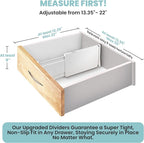 RAPTUROUS Adjustable Drawer Dividers, 8" Tall, Expandable 13.35-22", 4-Pack, Non-Slip for Deep Drawers in Kitchen, Bedroom, a