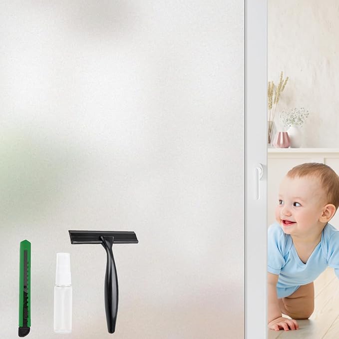 STATINT Frosted Glass Window Film Privacy Sun Blocking UV Protection Window Clings Bathroom Non Adhesive Static Cling Glass Stickers for Home Office,17.3 Inch X 13.1 Feet