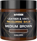 Leather Recoloring Balm & Color Restorer | Medium Brown Leather Dye, Paint & Repair Kit for Furniture, Couches, Car Seats, Sh