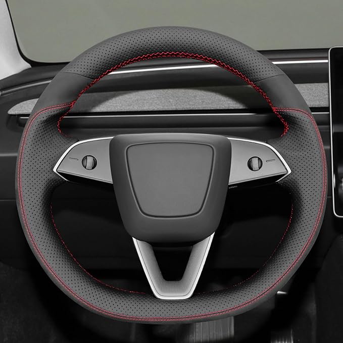 MEWANT Tesla Model 3 Highland/Model Y DIY Stitching Steering Wheel Cover Wrap for Tesla Model 3 Highland 2023-2025/Model Y 2025 Highland for Tesla Model 3/Model Y Accessories