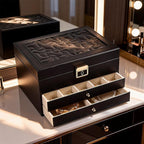 Greenfeather Jewelry Boxes for Women, Jewelry Organizer Box with Lid 3 Layers for Necklaces Rings Earrings and Bracelets Box 