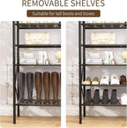 10-Tier Tall Shoe Rack, Large Capacity Shoe Shelf Holds40-45 Pairs, Shoe Shelf for Entryway, Hallway, Living Room, Rustic Bro