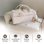 PUTSKA Baby Diaper Caddy Organizer - Nursery Storage Basket for Diaper Station, Baby Basket Shower List and Registry Gift Mus