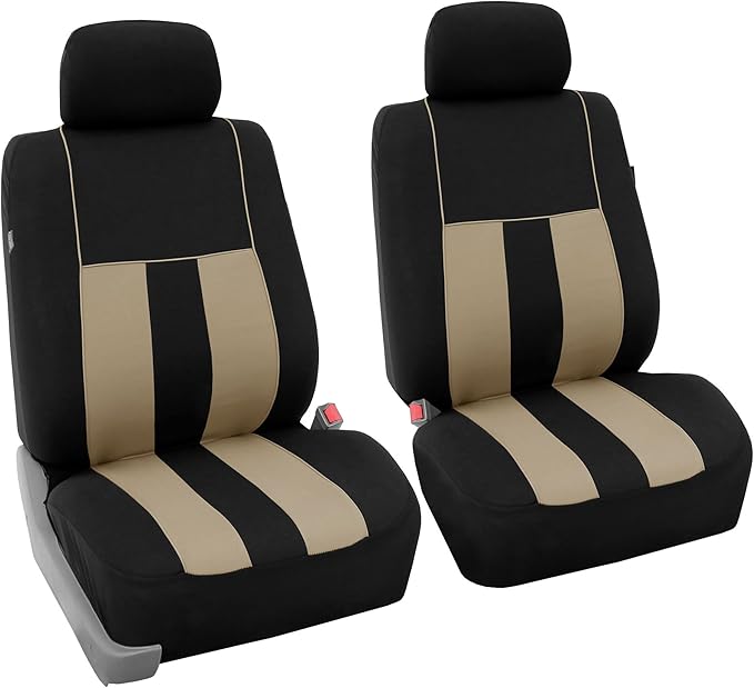 FH Group Car Seat Cover Front Set Striking Striped Car Seat Covers with Front Seat Covers and Rear Split Bench, Universal Fit