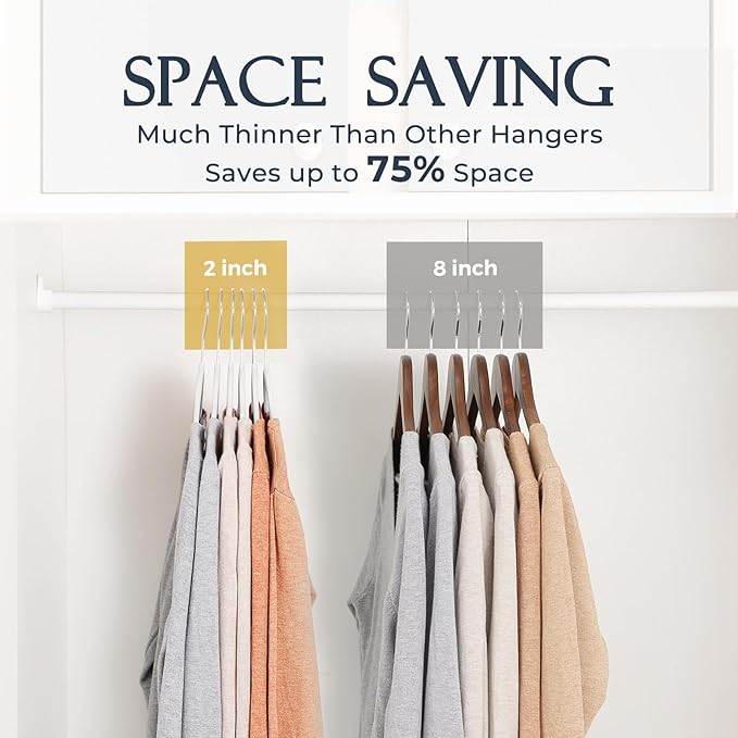 HOUSE DAY White Velvet Hangers 20 Pack, Non Slip Clothes Felt Hanger Heavy Duty for Coat, Premium Slim Space Saving Suit Hang