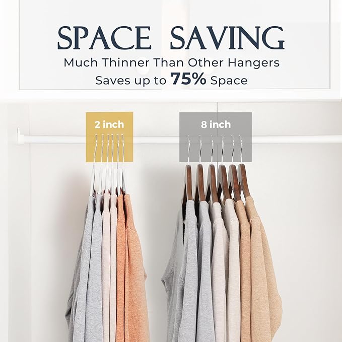 HOUSE DAY White Velvet Hangers 40 Pack, Non Slip Clothes Felt Hanger Heavy Duty for Coat, Premium Slim Space Saving Suit Hang