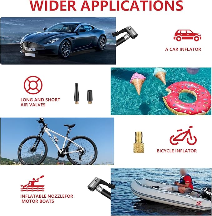 Portable Tire Inflator 20V Cordless Handheld Car Drill Air Pump Mini Air Compressor DC 12V 150PSI with Rechargeable Battery, Auto Shut Off, LED, Digital Pressure Gauge for Cars Bikes