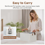 StorageWorks Storage Bins, Fabric Storage Bins for Shelves, Storage Baskets with Metal Frame, Closet Baskets and Bins with Ha