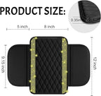 NBTEPEM Bling Car Center Console Cover, Leather Car Arm Rest Cover Cushion with 2 Storage Bags, Universal Auto Armrest Protector Storage Box, Bling Accessories Interior for Most Vehicles (Yellow)