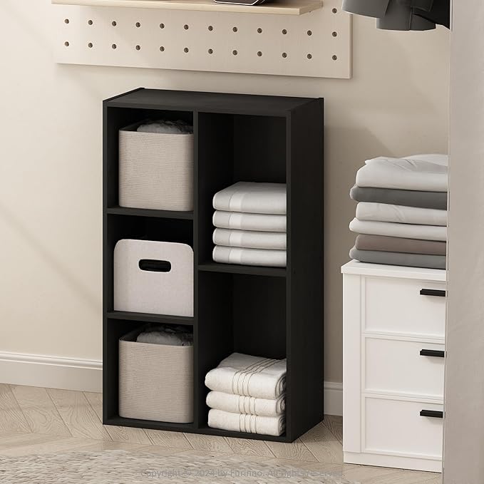 Furinno Reed Closet Organizers and Storage, 5-Cube Reversible Closet Shelves, Closet Organization Shelf, 9.4 x 19.5 x 31.5, f