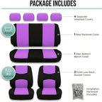 FH Group Automotive Seat Covers Flat Cloth Full Set Purple Car Seat Covers, Rear Solid Bench Universal Fit and Car Seat Prote