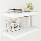 Vivelove White Floating Shelves Over Toilet, 24/36/48/55 Inch X 12 Deep Shelves for Room Wall Mounted, 2" Thick Floating Shel