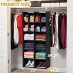 Ofiray-home 6 Tier Hanging Closet Organizer, 16 Compartments Sweater Organizer for Closet with 3 Sturdy Hooks, Closet Organiz