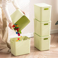 5 pack large plastic White storage bins Baskets, Toy Box Chest with Lids and Handle，Organizer Containers for Baby，Kids,snacks