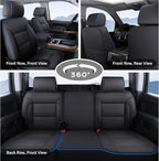 Coverado Chevy Silverado Seat Covers Full Set, Faux Leather Car Seat Covers Fit for 2014-2018 1500, 2015-2019 2500HD 3500HD C