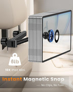for Magsafe Car Headrest Tablet Holder, for iPad Holder Car Mount, 6 lb Strong Magnetic Force Adjustable Aluminum Tab Mount for All Phone iPhone iPad Stand Travel Accessories