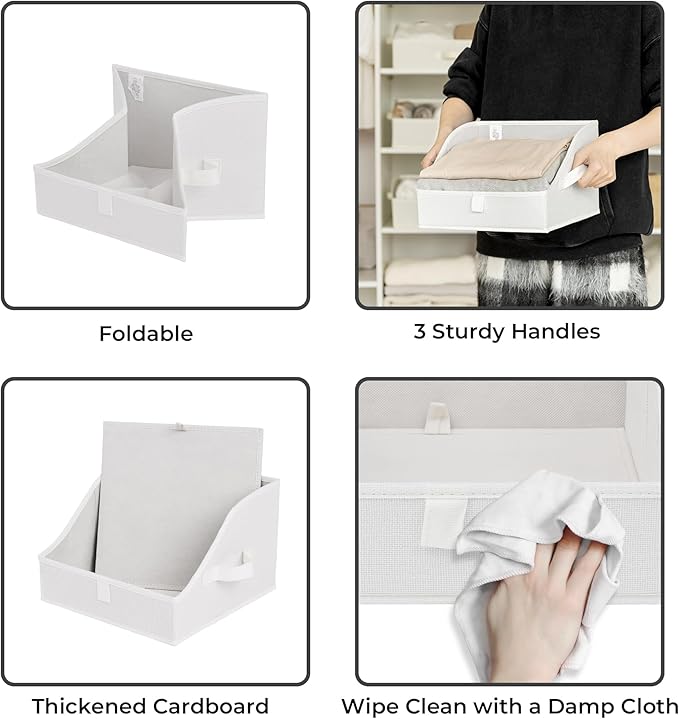 GRANNY SAYS Closet Storage Bins, Clothes Organizer and Storage Bins, Trapezoid Storage Boxes with Handles, Storage Baskets fo