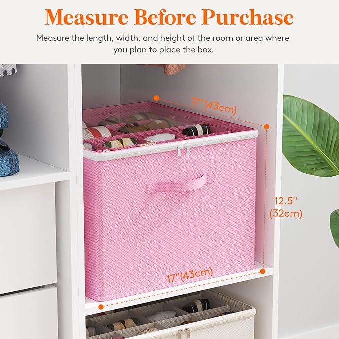 Lifewit Shoe Storage Organizer for Closet, Fabric Large Shoe Box Storage Containers with Clear Cover, Foldable Bins for Boots
