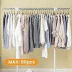 LiaMeE Adjustable Clothing Rack for Hanging Clothes, Heavy Duty Garment Rack with Wheels，Free Standing Rolling Clothes Rack w