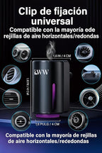 LWW Smart Car Air Freshener - 3 Levels Strength with Ventilation Clip, Rechargeable Car Fragrance Atomizer - with 8 10ml Bott