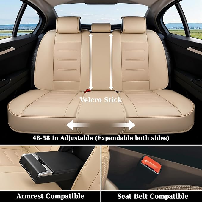 Coverado Car Seat Covers, Front Covers for Cars, Car Seat Cover Front Seats, Car Seat Protector Waterproof, Leather Car Seat 