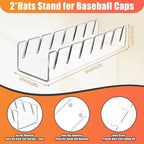 Hat Stand for Baseball Caps, 4 Pack No Install Acrylic Hat Organizer for 28 Baseball Caps Storage Organizer, Hat Racks Hat Ho