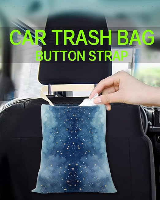 Car Trash Can, Durable Hanging Car Trash Garbage Bag, Cute Automotive Garbage Cans Organizer, Cute Blue Sky