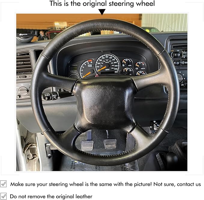 MEWANT Steering Wheel Cover for Chevy Silverado 1500 Astro Blazer C/K Kodiak S10 Suburban Custom By Artificial Leather
