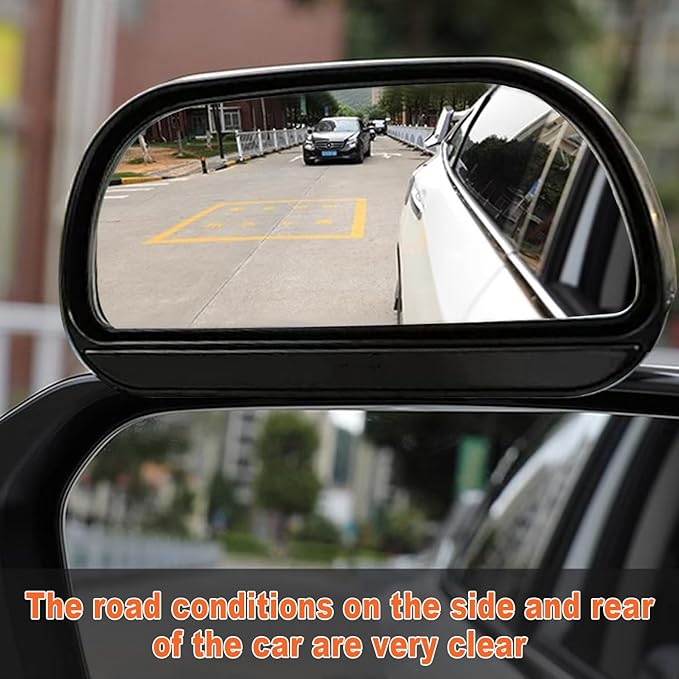 2Pcs Car Van Rectangular Blind Spot Mirror Towing Reversing Driving Stick On Adjustable Wide Angle Blind Spot Mirror for Car Van Towing Caravan