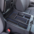 EDBETOS Center Console Tray Organizer Compatible with Toyota Tundra 2014 2015 2016 2017 2018 2019 2020 2021 Accessories, Armrest Secondary Storage Box (Blue Trim)