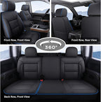 Coverado Silverado Seat Covers Full Set, Faux Leather Car Seat Covers Fit for Chevy Silverado GMC Sierra 2007-2013 & 2019-202