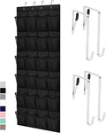 GORILLA GRIP Over the Door Shoe Organizer, 24 Large Breathable Mesh Pockets, Space Saving Hanging Storage Holder, Closet Rack