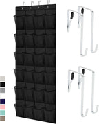 GORILLA GRIP Over the Door Shoe Organizer, 24 Large Breathable Mesh Pockets, Space Saving Hanging Storage Holder, Closet Rack