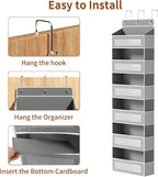 Over The Door Organizer with 6 Large Pockets, Over the Door Storage 12 Side Pockets, Hanging Door Organzier 44 lb Load Behind