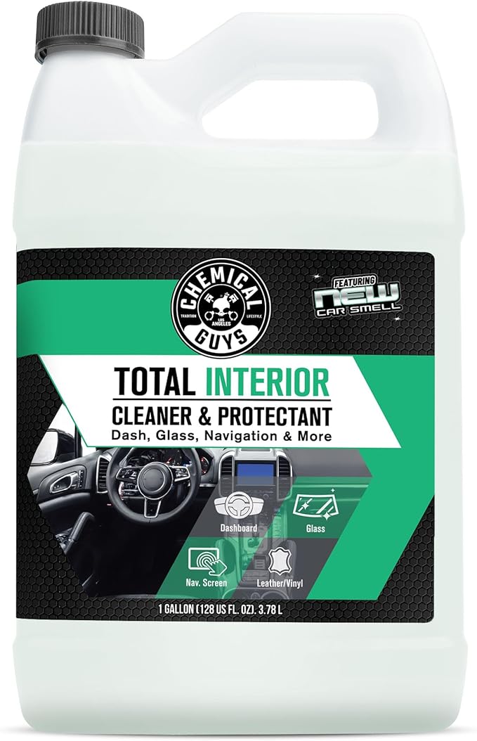 Chemical Guys Total Interior Cleaner and Protectant, New Car Smell (Safe for Cars, Trucks, SUVs, Jeeps, RVs & More) 128 fl oz