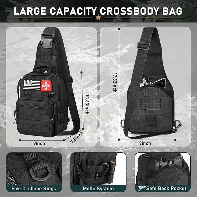 Survival Kit, 262Pcs Survival Gear and Supplies with First Aid Kit Pouch and Crossbody Bag, Emergency Kit with Tent, Camping 