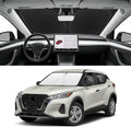 Custom Fit Windshield Sun Shade for Nissan Kicks 2018-2024, Blocks UV & Heat, Front Window Sunshade Accessorie, Easy Fold & Store Keep Your Car Cooler
