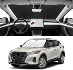 Custom Fit Windshield Sun Shade for Nissan Kicks 2018-2024, Blocks UV & Heat, Front Window Sunshade Accessorie, Easy Fold & Store Keep Your Car Cooler