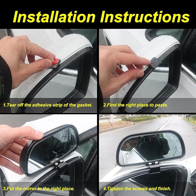 Blind Spot Mirrors for Trucks and Cars,Automotive Side View Concave Mirror Blindspot,360° Large Convex Rearview Exterior Mirror Accessories for Truck and Car(1Pack Black)