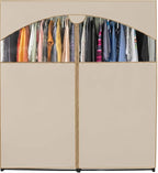 HOLDN’ STORAGE Portable Wardrobe Closet - 65 lb Large Capacity, Internal Heavy Duty Metal Rod, Zipper & Clear Window, Durable
