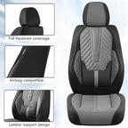 Coverado Front Car Seat Covers, Waterproof Seat Covers with Lumbar Support, Leather Seat Covers, Car Seat Covers Front Seats,