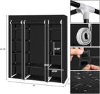 69" Portable Closet Storage Organizer Wardrobe Clothes Rack,Covered Garment Rack,Steel Tube Clothes Storage Organizer,Freesta