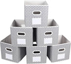 MAX Houser Fabric Cloth Storage Bins,Foldable Storage Cubes Organizer Baskets with Dual Handles for Home Bedroom Storage,Set 