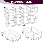 YFXCVSL Acrylic Makeup Organizer with 19 Drawers, 4 Pack Clear Storage Drawers, Bathroom Makeup Organizer for Palettes, Cosme