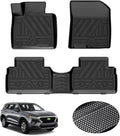 KUST Floor Mats for 2019-2020 Hyundai Santa Fe (5 Passenger Models), for Santa Fe All Weather Floor Mats, TPE Floor Liners, Front Rear 2 Row High Edges, Non-Slip