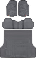 Motor Trend FlexTough™ Baseline Rubber Car Floor Mats with Trunk Mat Cargo Liner, Front & Rear Combo Set fits Most Car SUV Van Coupe Sedan, Heavy Duty All Weather Trim to Fit