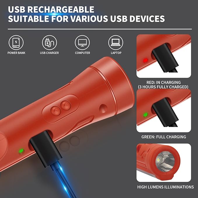 KnLnny Ware Automotive Escape Tool, Window Breaker,Seatbelt Cutter, Car Flashlight, 5 in1 Auto Tactical Gear, USB Charging, M
